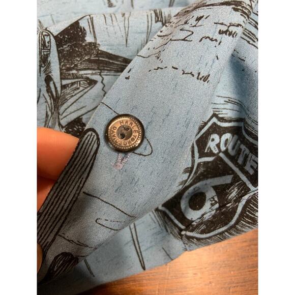 Harley Davidson All Over Print Button Down Men 2XL Route 66 Biker Motorcycle - Picture 10 of 11